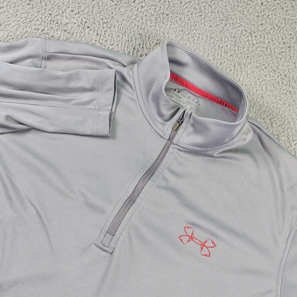 Under Armour Pullover Mens XL Gray 1/4 Zip HeatGear Long Sleeve 1290796 Athletic